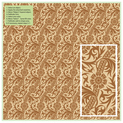 Vector seamless plants pattern in vintage style