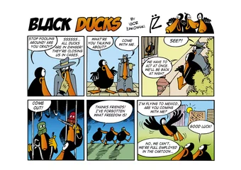 Crédence de cuisine en verre imprimé Des bandes dessinées Épisode 60 de la bande dessinée des canards noirs