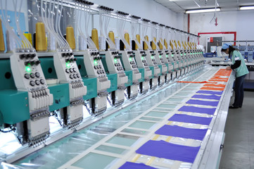 a worker working in Textile workshop