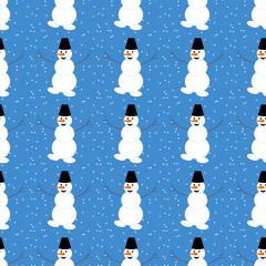 seamless background with snowmans