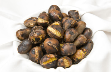 Freshly roasted chestnuts.