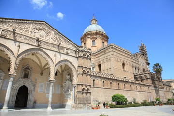 Fototapeta na wymiar Duomo, medieval Cathedral of Palermo, Sicily, Italy