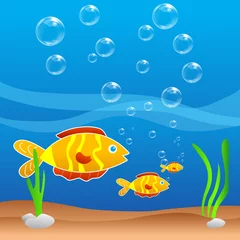 Muurstickers kleurrijke vissen © get4net