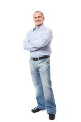 Fototapeta premium Full length portrait of a young businessman on white