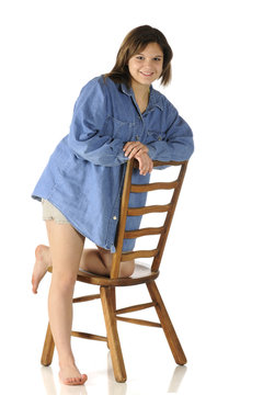 Teen on a Ladderback Chair