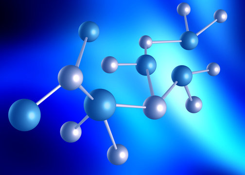 3D Rendered abstract molecule