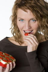 woman's portrait with chocolate