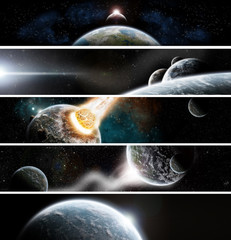 Collection of 5 Banners : Space design