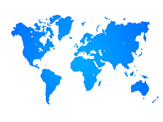 World map with white background