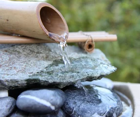 Printed kitchen splashbacks Fountain fontaine en bambou zen