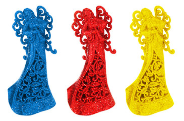 Colorful Christmas angels