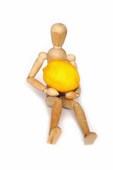 mannequin with lemon