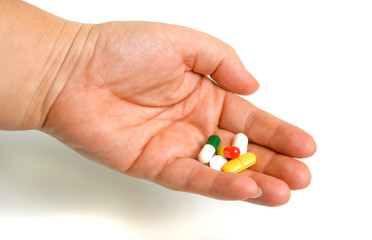 pills in hand