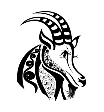 Zodiac signs Capricorn. Tattoo design