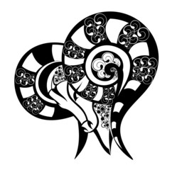 Zodiac signs - Aries.Tattoo design