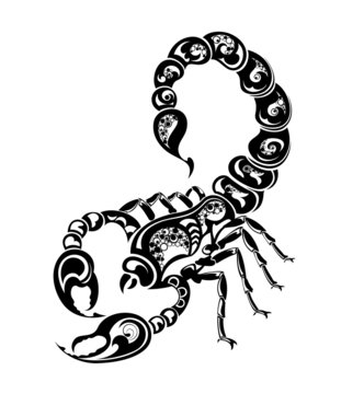 Zodiac signs - Scorpio. Tattoo design.