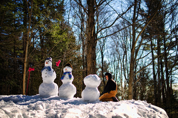 building snowmen