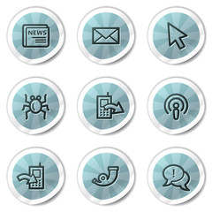 Internet web icons set 2, blue shine stickers series