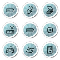 Electronics web icons set 2, blue shine stickers series