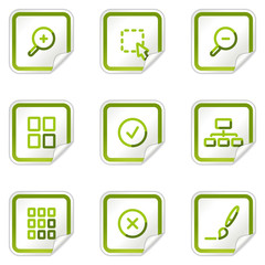 Image viewer web icons, green stickers series