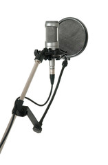 Studio microphone with pop filter