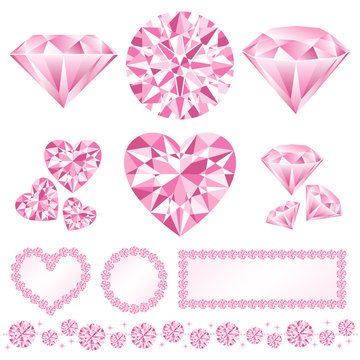 ピンク　ダイアモンド　装飾