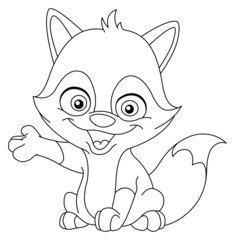 Outlined baby fox