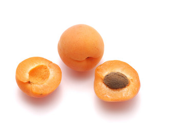 Apricot on white background