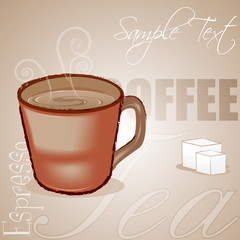 coffee cup with sample text