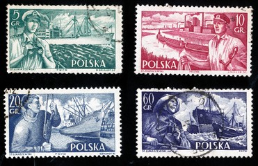 Obraz premium old Polish stamps