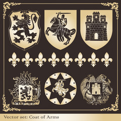 Gold coat of arms heraldic
