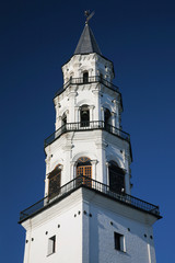 Fototapeta na wymiar Nevjansky falling tower of XVIII century