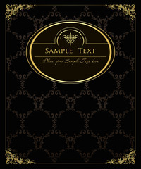 Vintage vector background with golden elements