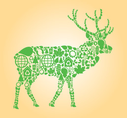 Deer ecology vector