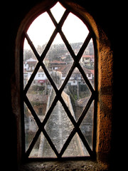 Ucanha bridge through the window