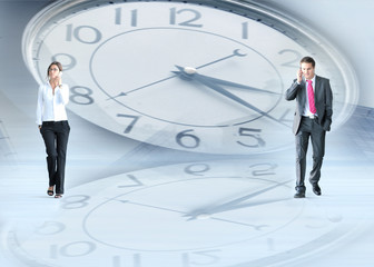 Fototapeta premium A concept image with a copule of young business persons