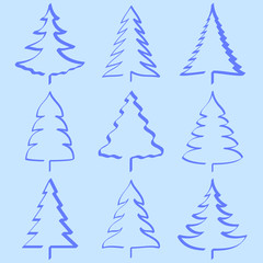 Obraz premium Christmas trees collection