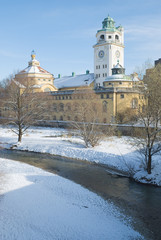 Volksbad and River in Winter