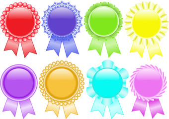 a set of colorful medals