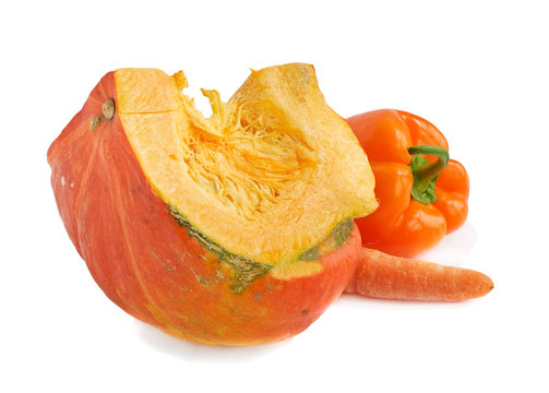 Vegetables on white background