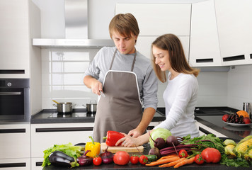 Couple cooking