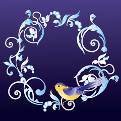 The Frame with ornament and bird.