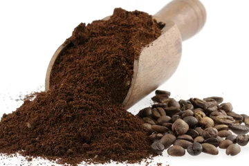 Dekokissen gemahlener und Bohnenkaffee © Unclesam