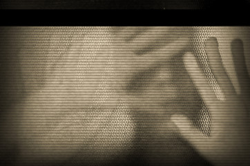 flickering television screen