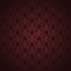 Brown seamless damask pattern