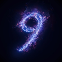 Bluish fiery numbers