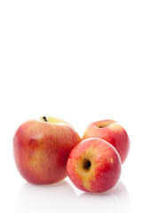 Fresh autumn apples isolated on a white background