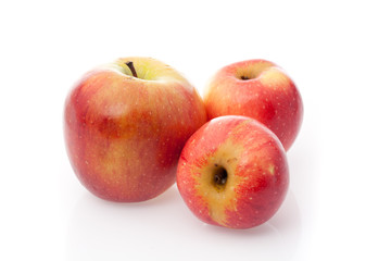 Fresh autumn apples isolated on a white background