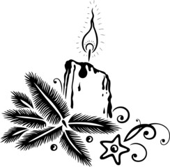 Weihnachten, Advent, Tanne, Kerze, vector