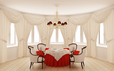 Classical interior of a dining room